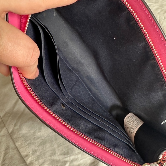 Kate Spade Blue Floral Crossbody Leather Bag Chain Strap Clutch Excellent - Picture 5 of 10